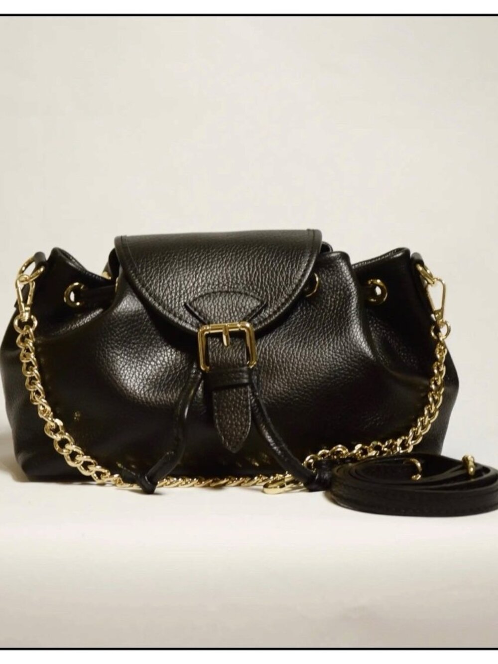 CHLÉO Firenze Camelia Crossbody Shoulder Bag 100% Genuine Leather Dark Brown
